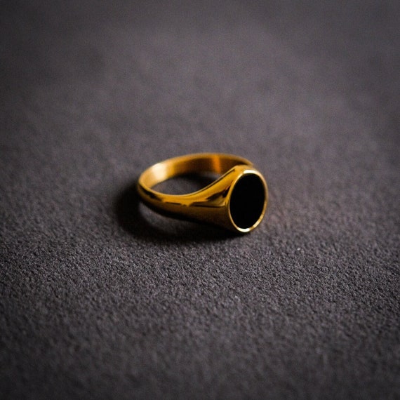 5mm Thin Black and Gold Plated Tungsten Mens Ring