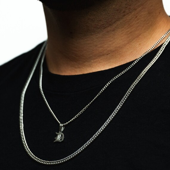 Old english initial necklace mens discount