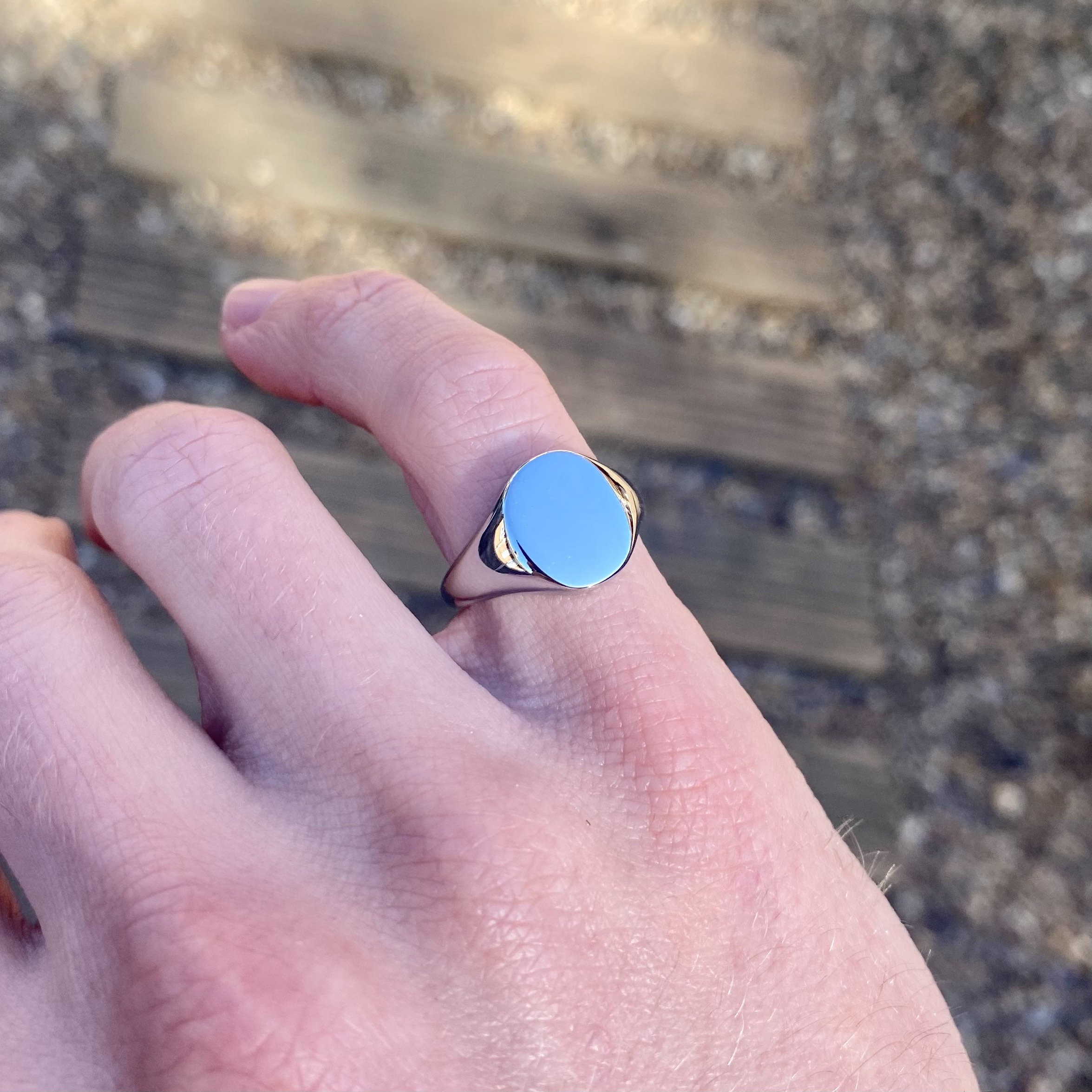 Mens Ring Gold Ring Men Gold Smooth Ring 18K Gold Etsy UK