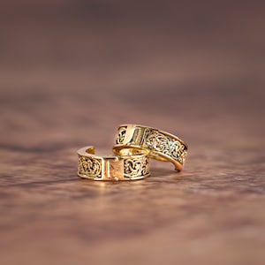 Mens Earrings - 18K Gold Chunky Hoop Earrings For Men - Mens Jewelry - By twistedpendant