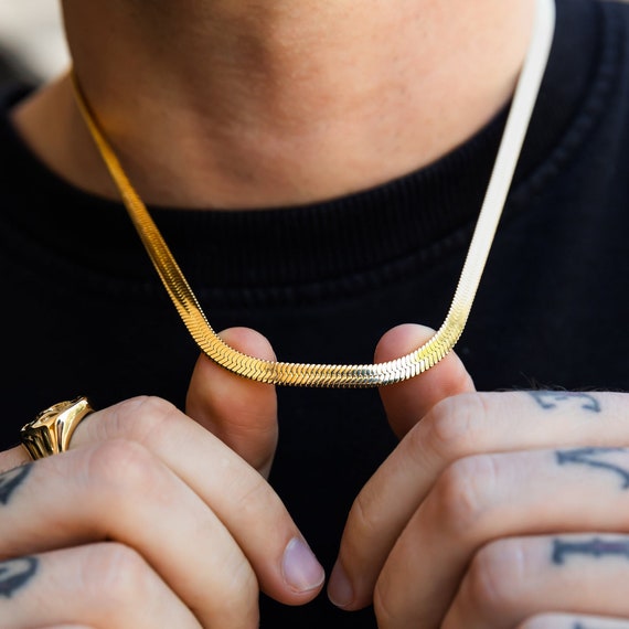 Gold Snake Chain, Mens Necklace Chain, 3mm / 5mm Gold Chain