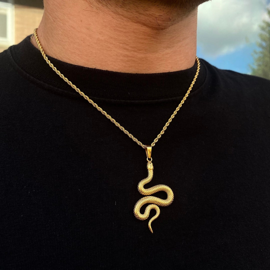 【BLACKPURPLE】5P vintage snake necklace Vintage Napier Purple Crystal Pendand Snake Chain Statement