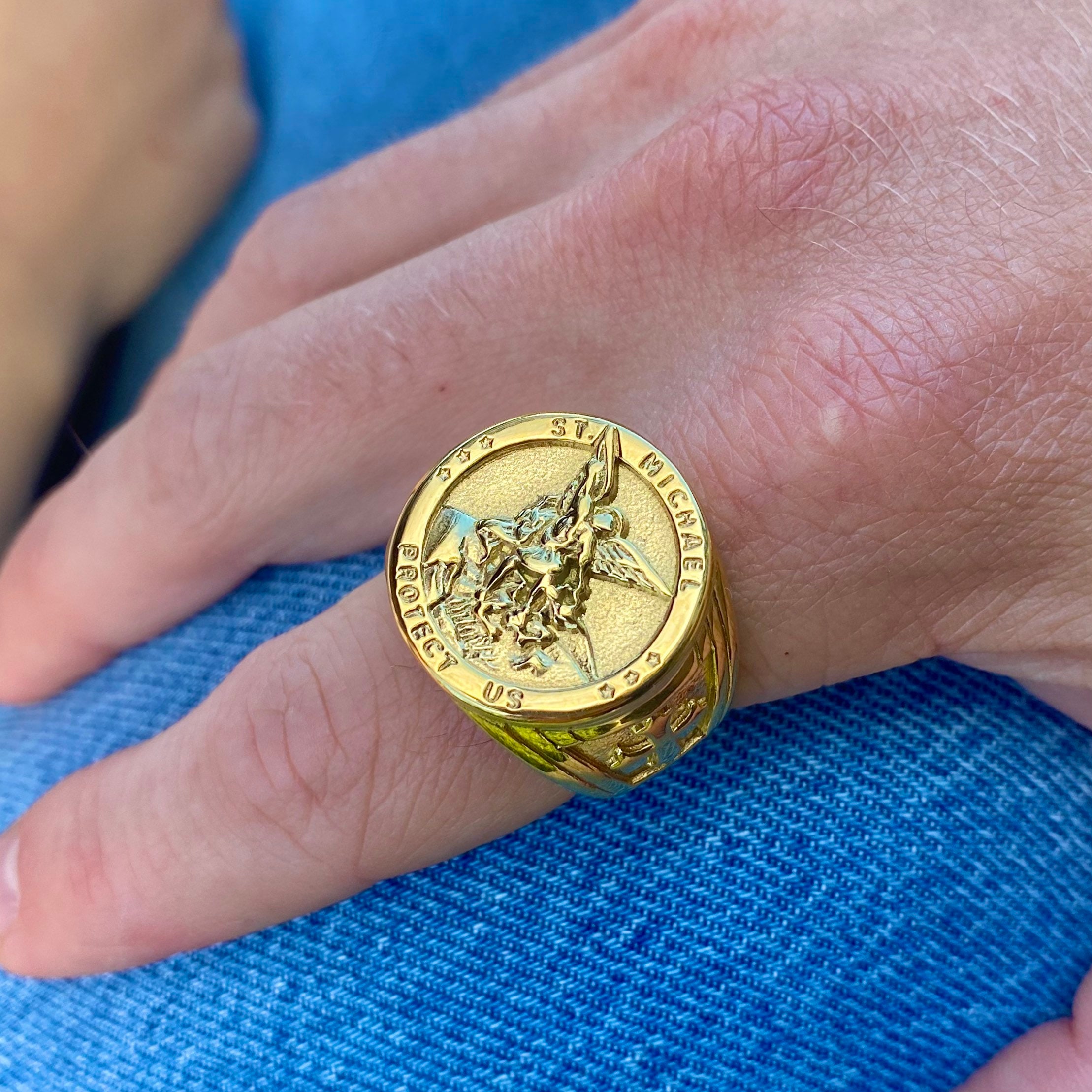 Mens Gold Ring 18k Gold Ring Men Gold Man Ring Etsy