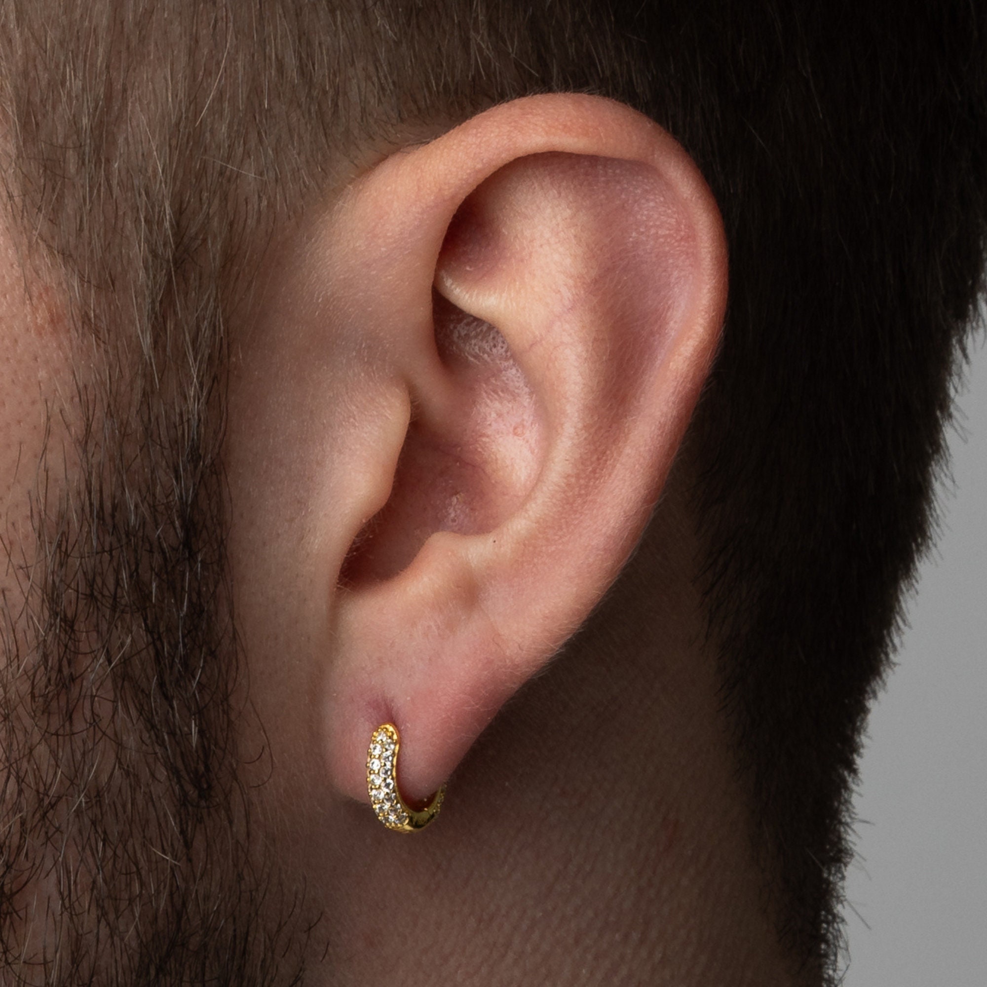 Diamond Hoop Earring Men Etsy Australia