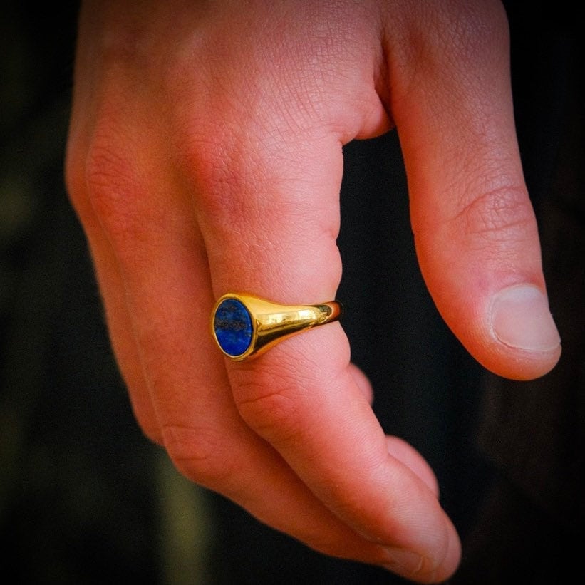 Lapis lazuli gold best sale ring