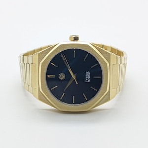 Gold Watch For Men - Mens Gold Watch - Minimalist Gold Watch With Black Dial - Simple Wrist Watch - Mens Jewelry By Twistedpendant