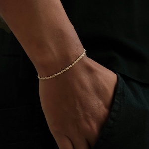 Mens Bracelet - Silver Rope / Snake Bracelet For Men