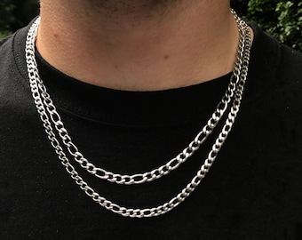 Collana Figaro In Argento Sterling 925 Da Uomo, Collana Figaro A Maglie - Foto 9