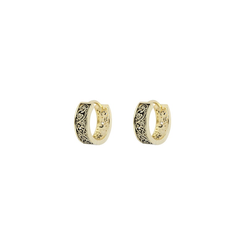 Mens Earrings - 18K Gold Chunky Hoop Earrings For Men - Mens Jewelry - By twistedpendant