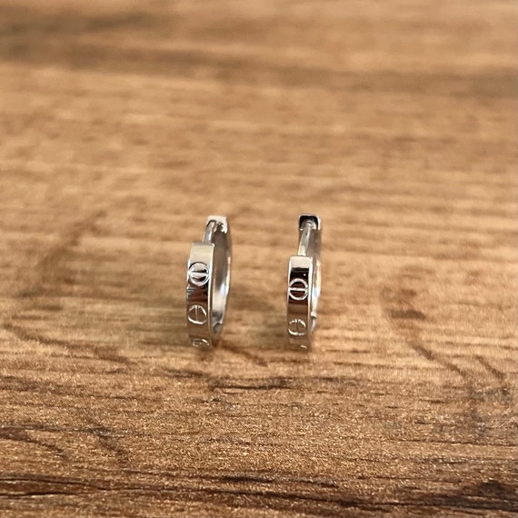 Cerchi in Argento Sterling 925 Con Gancetto-Orecchini Creoli Sleeper A Cerchio- Diametro: 8 mm