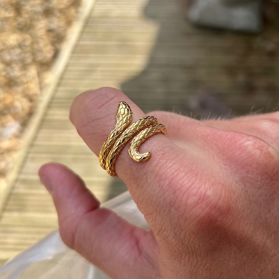 TKMIRA Snake Rings for Men Women Cute Vintage Rings Aesthetic Adjustable  Black Snake Ring Jewelry(Two-color, 10)|Amazon.com