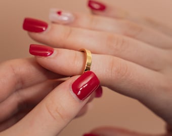 Anillo de oro de 18 quilates - Anillo minimalista - Anillo de oro para mujer - Anillo de oro sin deslustre - Joyería para mujer