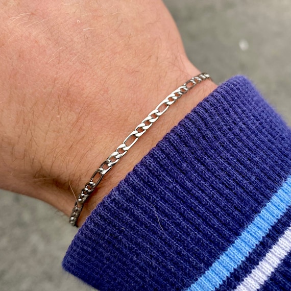 Men's Silver Bracelet Men's Silver Necklace Chain Bangle Gents Male