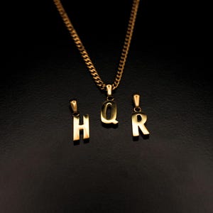 Mens Necklace, Mens Initial Necklace 18K Gold Initial Pendant Men, Silver Small Letter Necklace for Men UK, Mens Jewelry Gifts Him Jewellery image 10