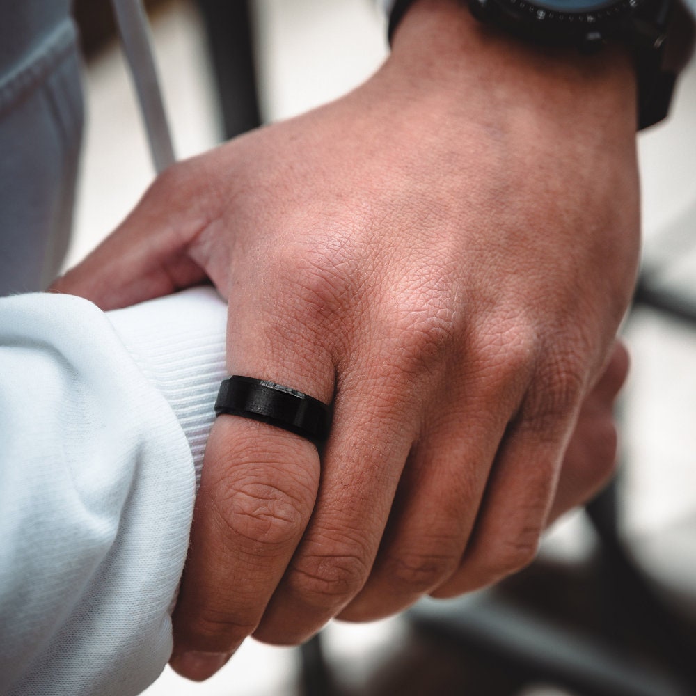 Mens Ring Black Band Ring For Men Steel Pinky Rings Men Black Rings Men Simple Plain Black Ring Mens Jewelry Rings Twistedpendant