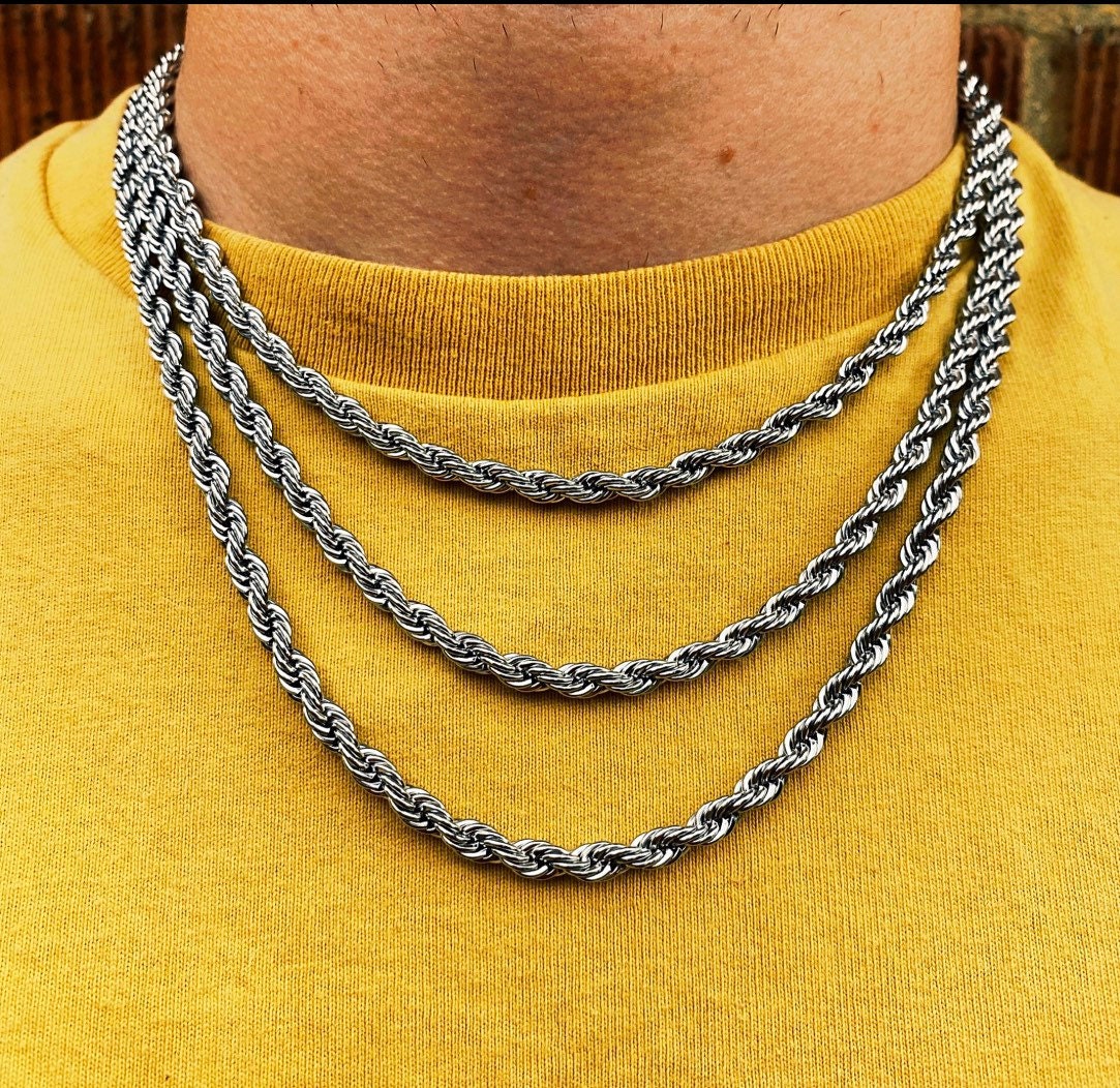 Tarnished Rope 1 x Metre of 5mm Tarnish Resistant Silver Electroplated Rope Chain # ...