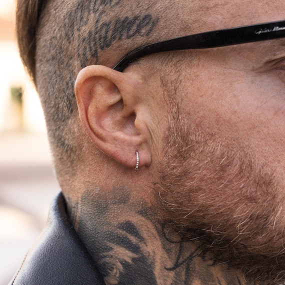 Mens thin hoop earrings clearance