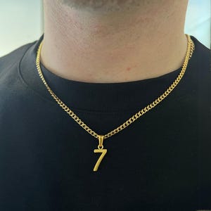 Mens Necklace - Mens Personalised Number Pendant Necklace For Men - Custom Necklace - Initial Necklace Men- Mens Jewelry - By Twistedpendant