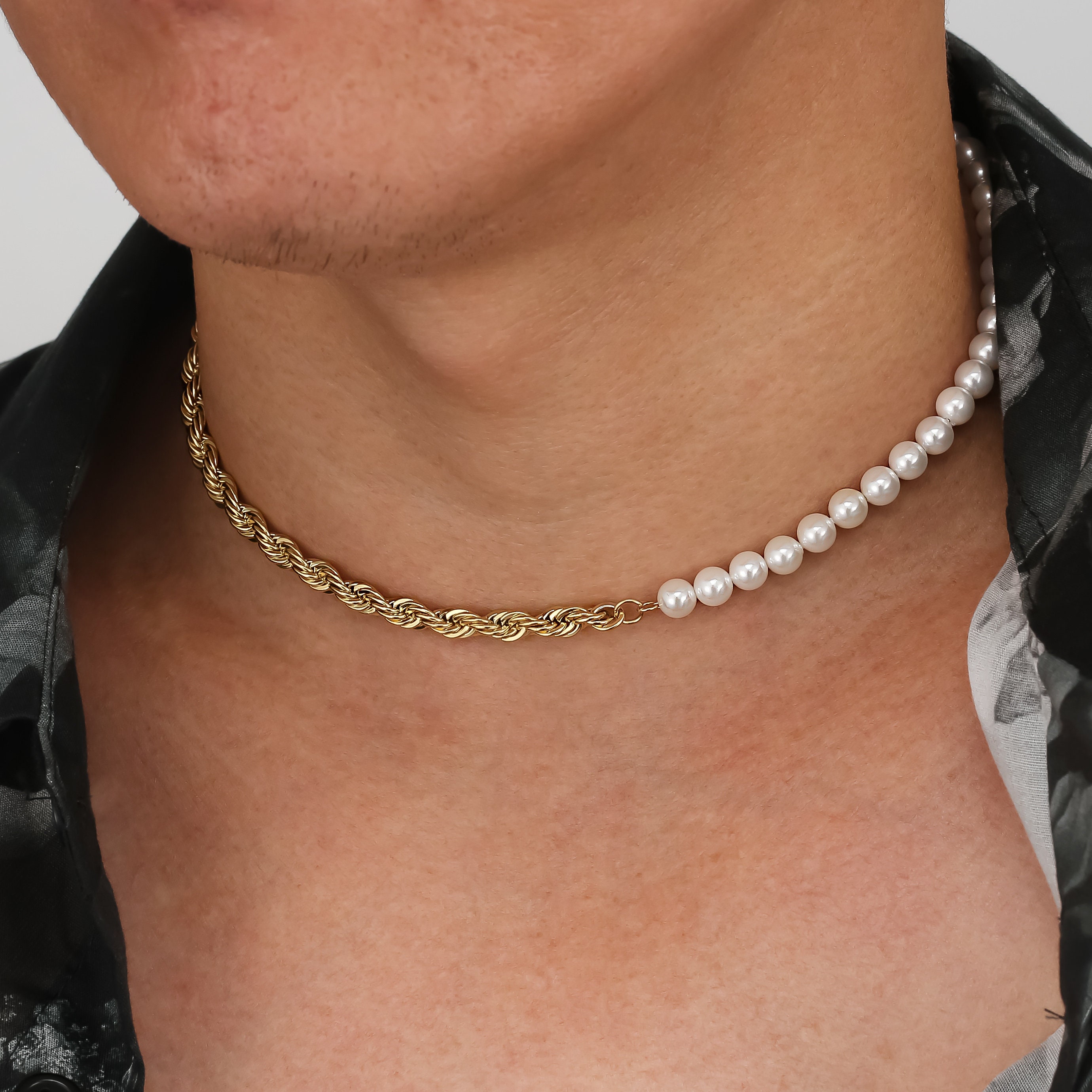 How to Create A Half Chain Half Baroque Pearl Necklace - YouTube