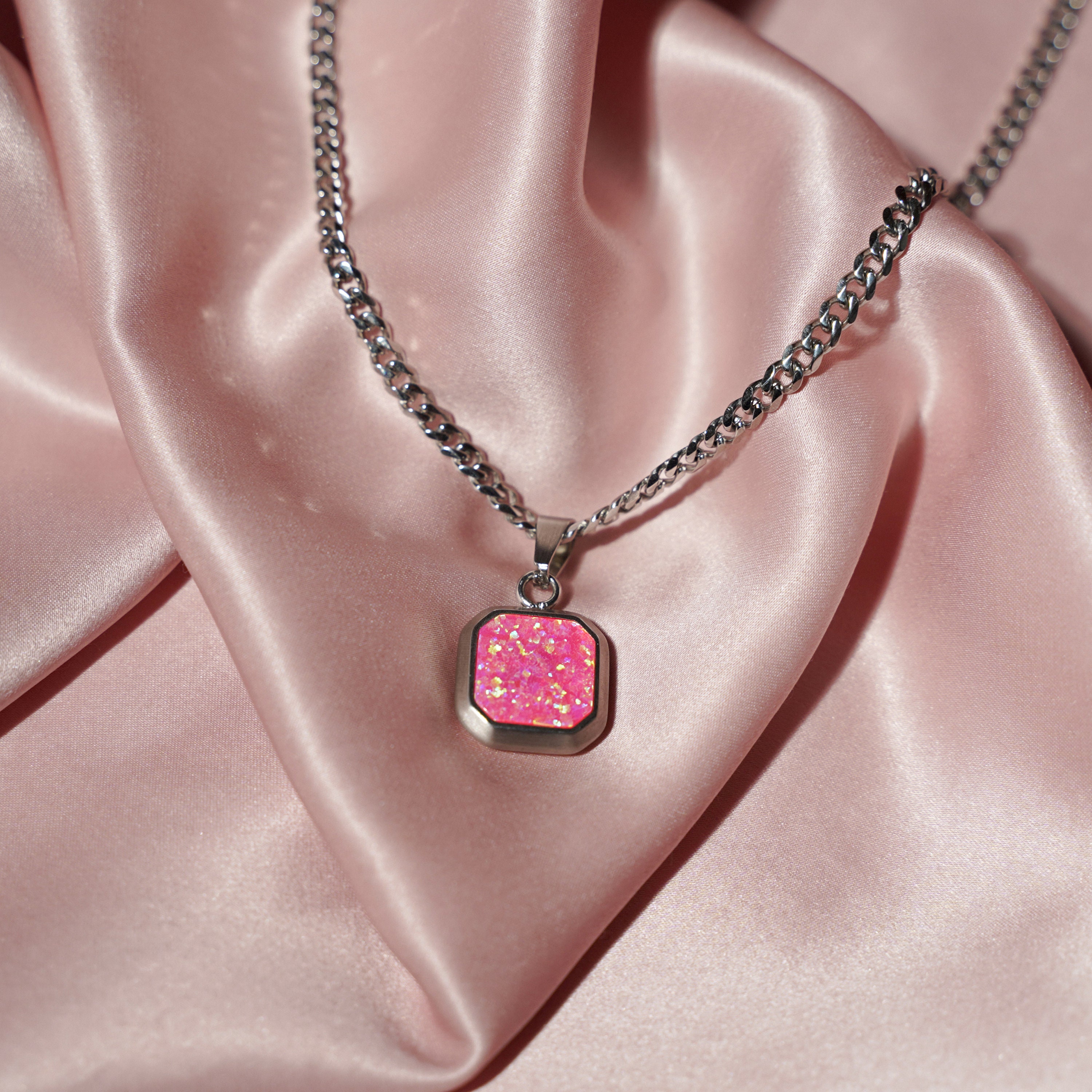 ネックレス・ペンダント Blossom Party Silver Pink Necklace (SILVER925) Amazon.com: 925 Sterling Silver Pink Cubic Zirconia Necklace