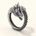 Silver Dragon Ring Fully Adjustable Animal Boho Ring - Unisex Ring Mens Ring Women's Jewellery - Rings For Men / Women UK - Mens Jewelry