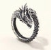 Silver Dragon Ring Fully Adjustable Animal Boho Ring - Unisex Ring Mens Ring Women's Jewellery - Rings For Men / Women UK - Mens Jewelry 