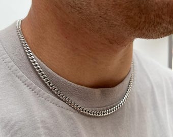 Mens Silver Chain - 2mm / 4mm Sterling Silver Chain - Mens Chain Necklace - Real Silver Chain - 925 Silver Chain Necklace Men - Mens Jewelry