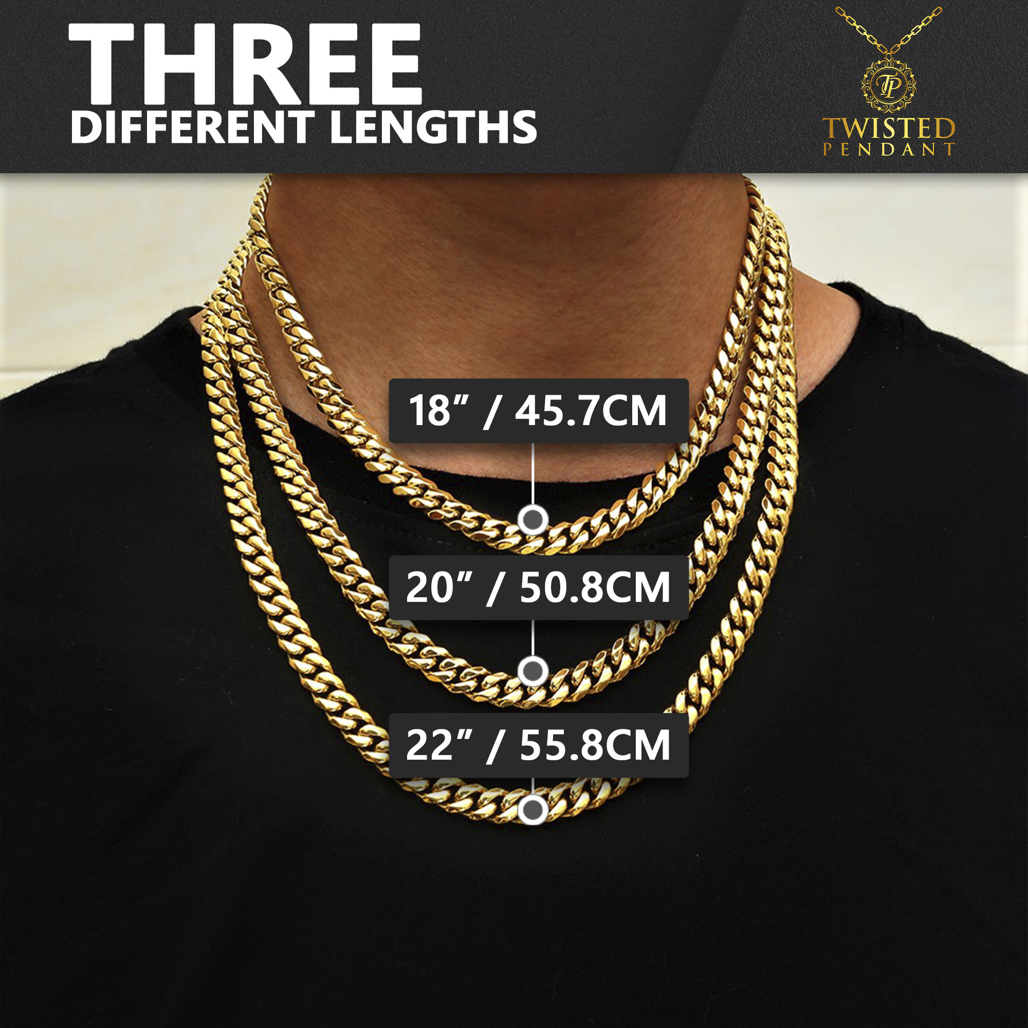 Mens 18in gold sale chain