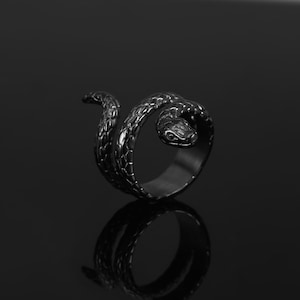 Mens Snake Ring - Silver Spiral Snake Rings for Men - 18K Gold Snake ...