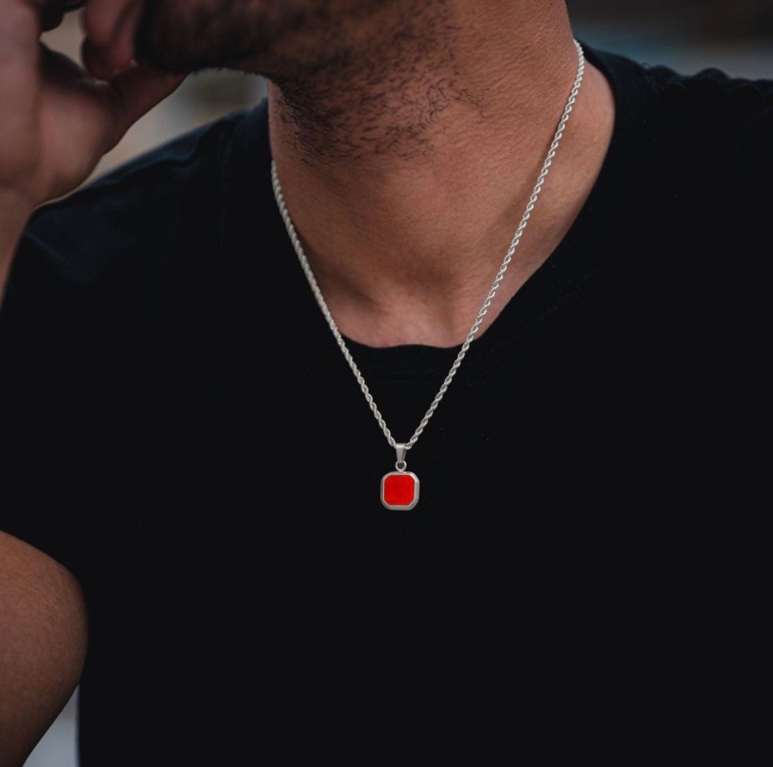 Totem Garnet Pendant Necklace, Gold Vermeil | Men's Necklaces | Miansai