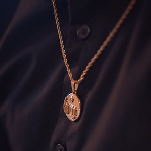 18K Gold Halskette - Sun Star Anhänger Halskette - Sonnenuntergang Anhänger mit Kette - Halskette für Männer - Herrenschmuck - Von Twistedpendant