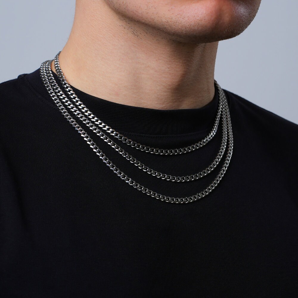 Bestyle Panzerkette Herren Edelstahl 12mm Männer Kette Rapper Teenager