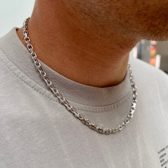 Mens Silver Cuban Link Chain (4MM) - Mens Necklace By Twistedpendant