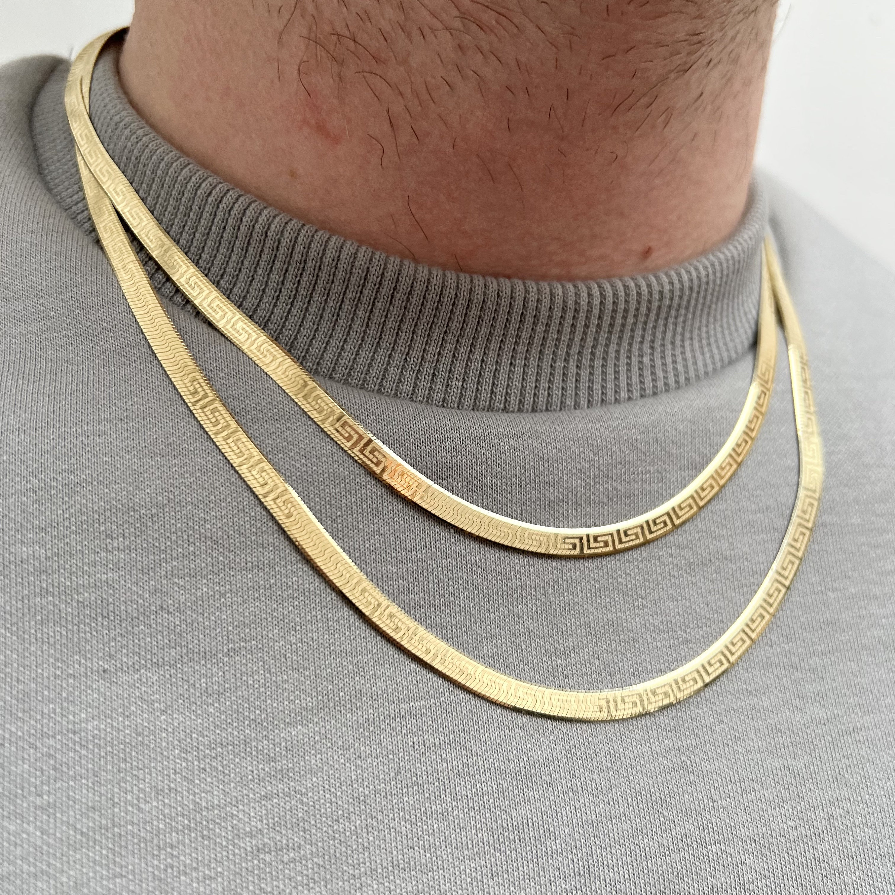 Collier Chaîne Serpent Plate Or Avec Cristaux - Bijou Vintage Fantaisie - Bon État