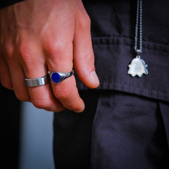 Men's Sterling Silver Labradorite Ring 