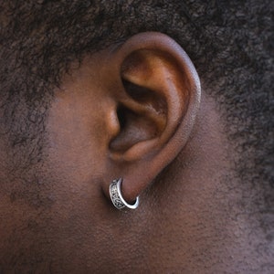 Mens Earrings - 18K Gold Chunky Hoop Earrings For Men - Mens Jewelry - By twistedpendant