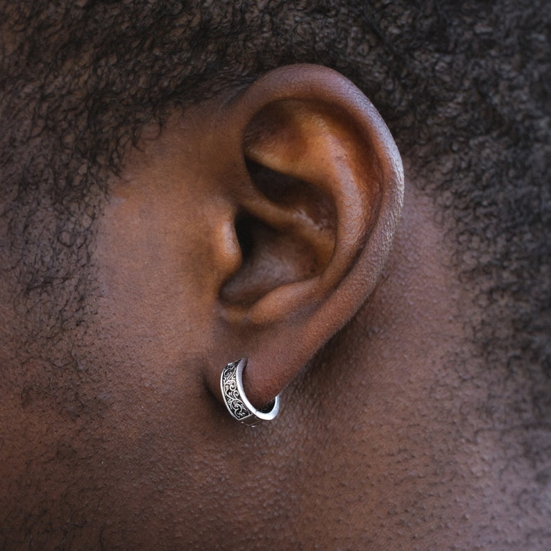 Mens Earrings - 18K Gold Chunky Hoop Earrings For Men - Mens Jewelry - By twistedpendant