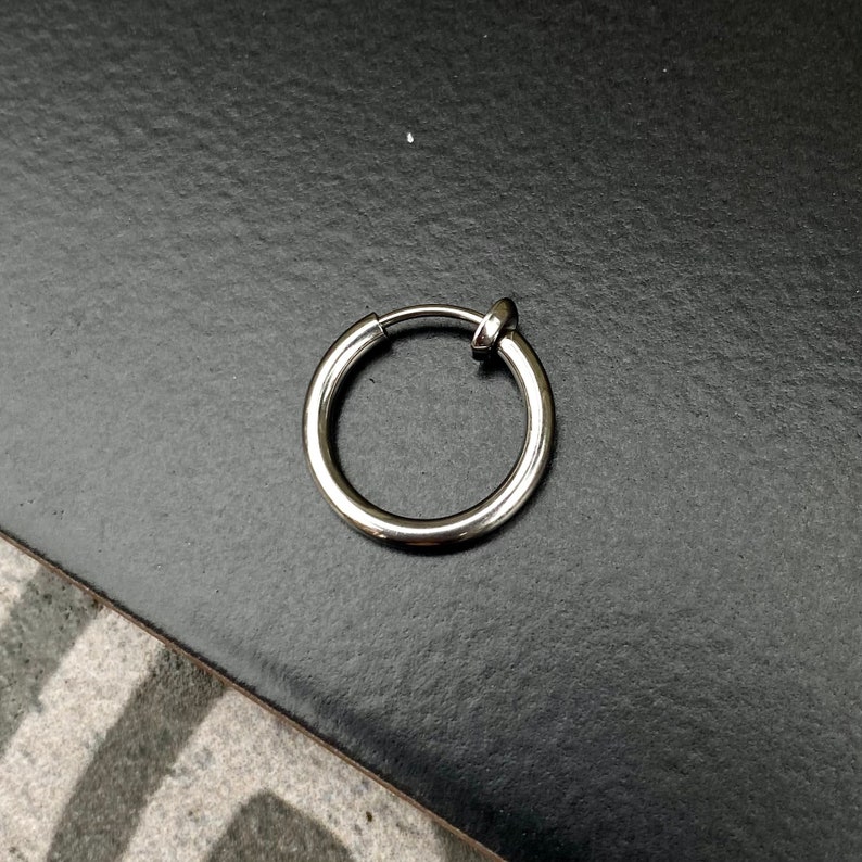 Mens Silver Earrings Stainless Steel Silver 15mm Mens Hoop Etsy UK