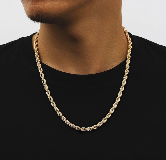 18K Gold Rope Chain Men Mens Gold 5mm Thick Chains Mens Gold Necklace Mens  Jewelry Gold Chain Necklace Man Jewelry by Twistedpendant -  Canada