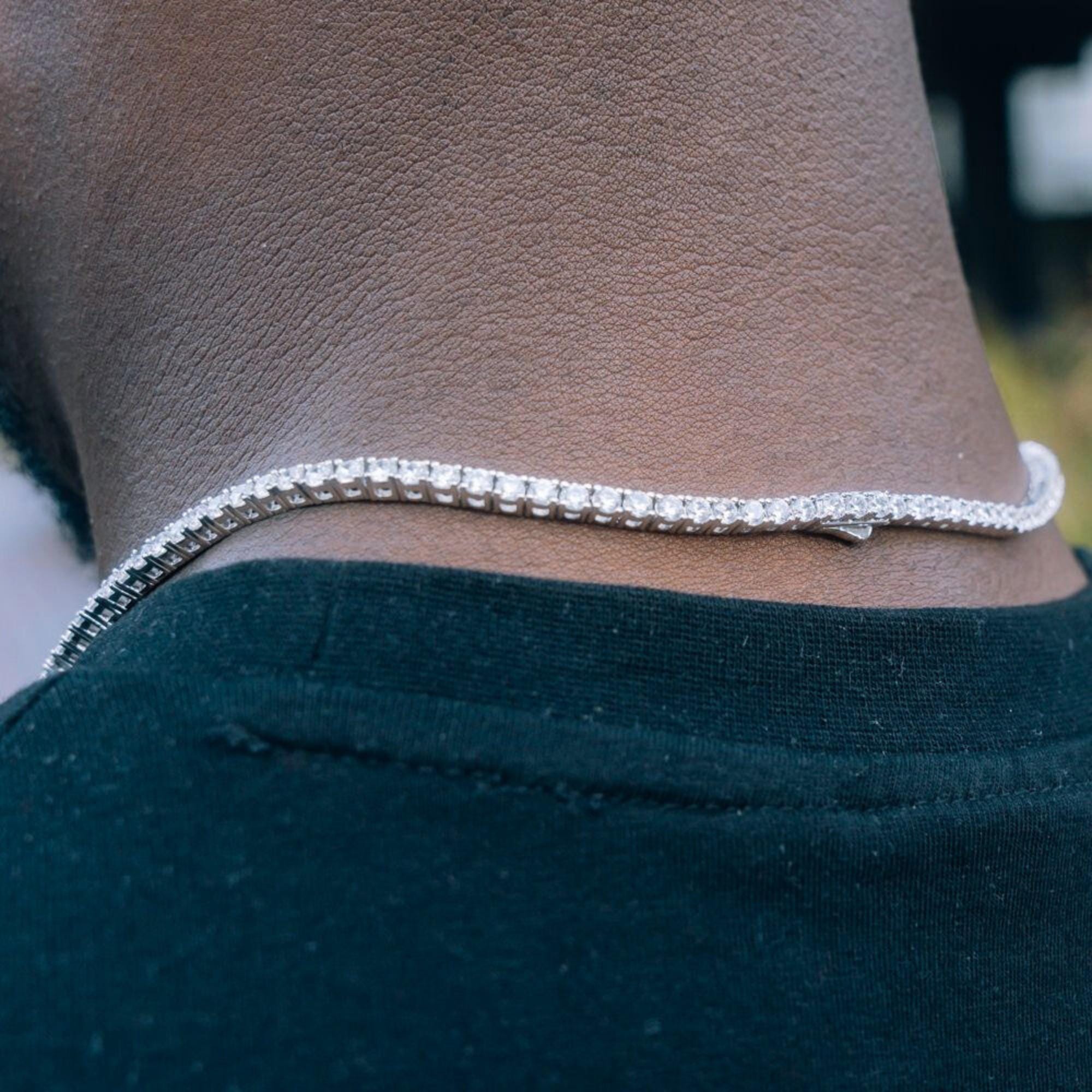 Silver Tennis Chain - Thin Silver Tennis Chain Necklace - 3mm