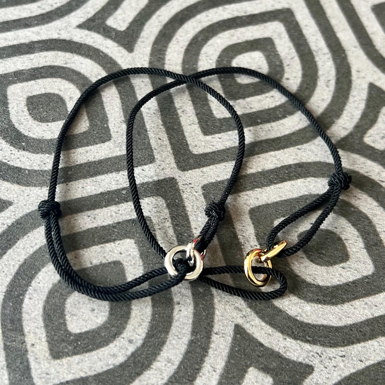 Mens Bracelet - Minimalist Gold Nylon Rope Bracelet For Men