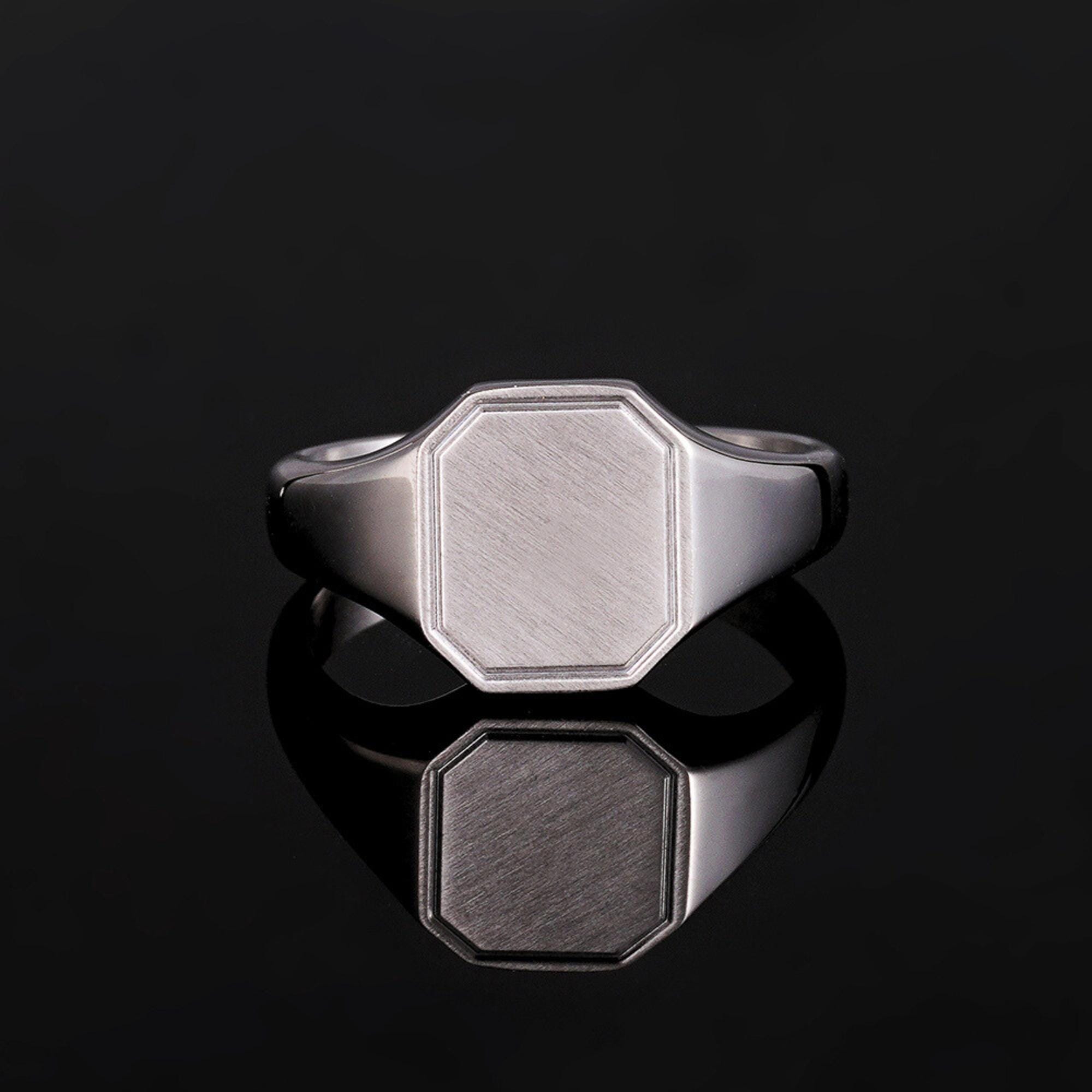 Silver Octagon Ring - Etsy