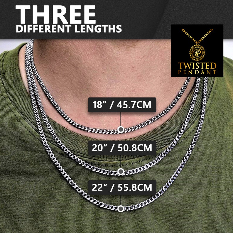 Collier chaîne en or 18 carats de 2 mm, chaîne gourmette en or pour homme, chaînes en or par Twistedpendant image 8