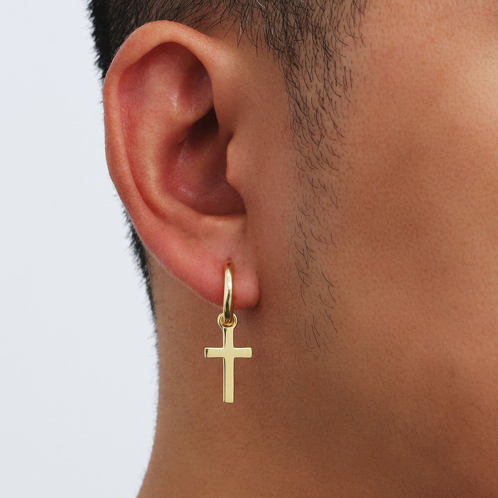 Gold earrings cross deals