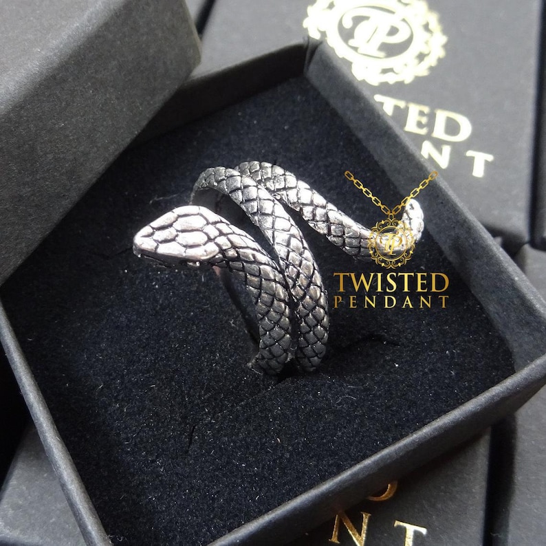 Mens Ring - Silver Snake Ring - Adjustable Ring Silver Man Ring - Snake Rings For Men, Snake Rings Unisex, Mens Gold Rings By Twistedpendant 