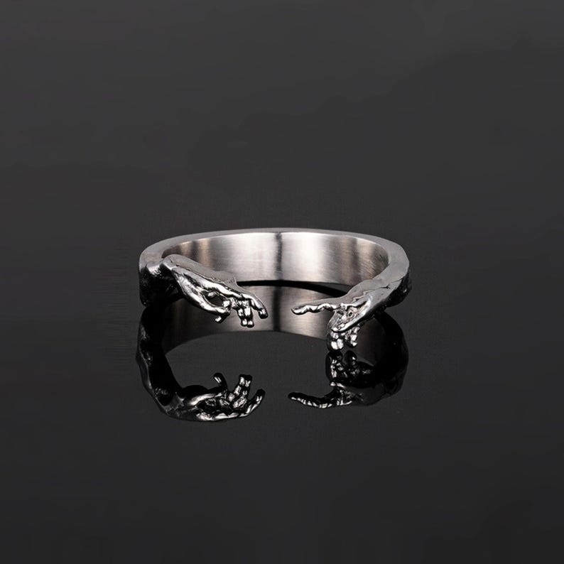 Mens Ring - Hand Of God Ring For Men - Creation Of Adam Silver Ring - By Twistedpendant