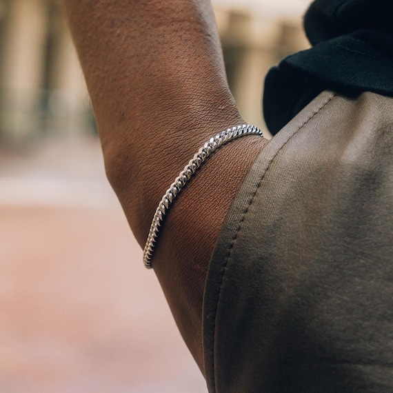 MIAMI Men's Stainless Steel Bracelet – Silver Chain Kada Cuff For Boys & Men, Stylish Gift - View #12