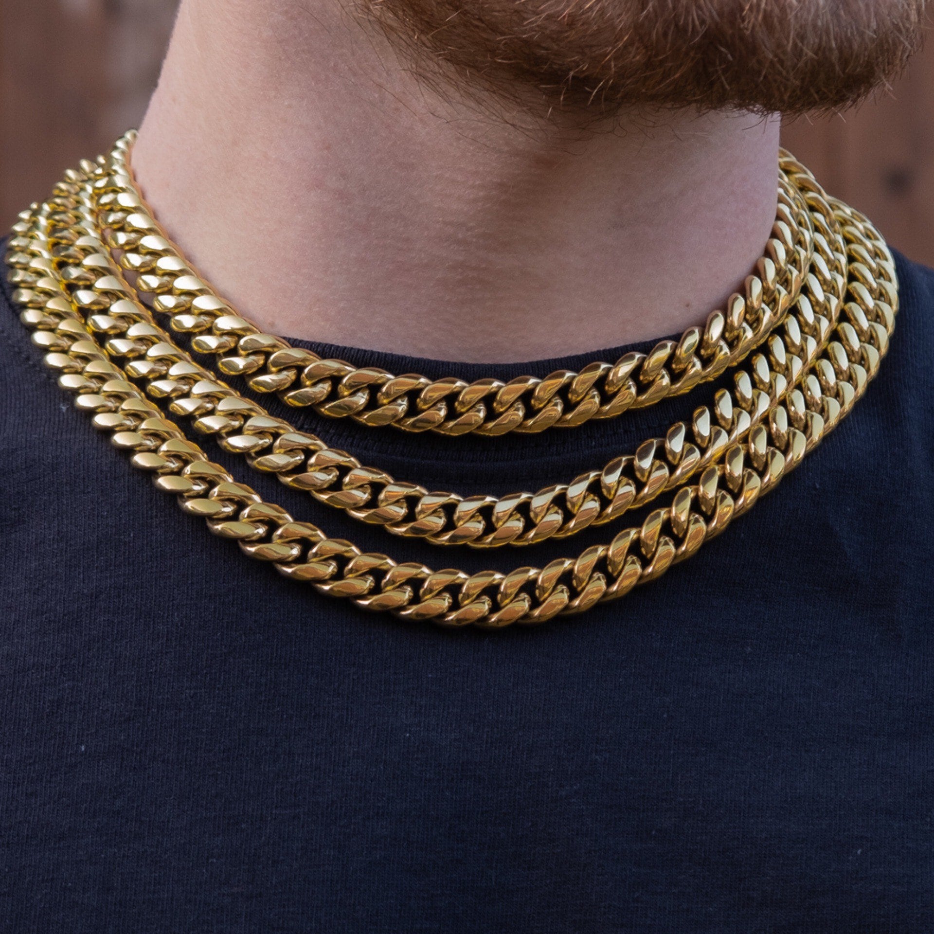 Chains 18ct Gold Chain Necklace Mens David Yurman Box Chain - Main Image