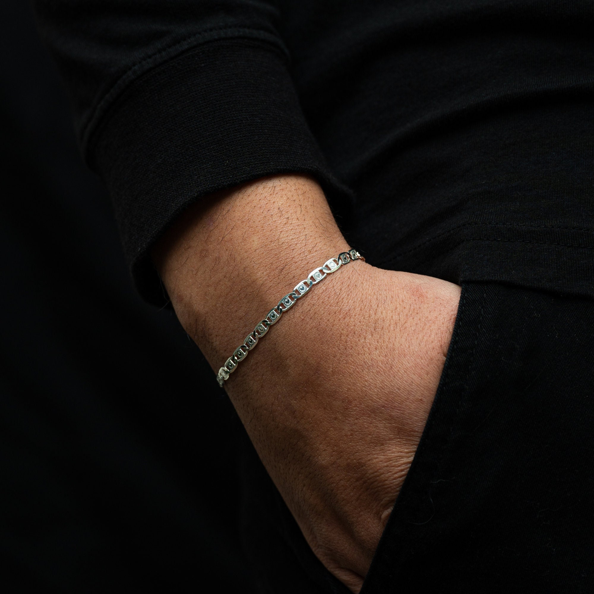 Valentino Bracelet, Mens Bracelet With Love Heart Engraving Valentino Bracelet, Mens Bracelet With Love Heart Engraving