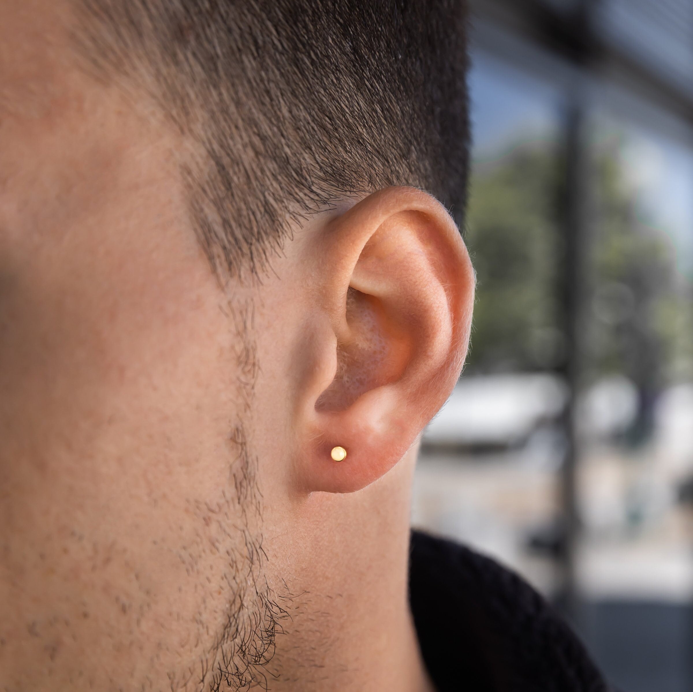 6 Paar Ohrstecker Für Herren - Edelstahl Fake Plug Tunnel In Schwarz & Silber